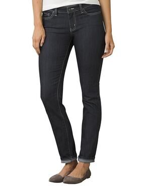 NEW Prana Kayla Jean Dark Grey/Blue Organic Stretch Denim Size 00 Inseam 32”